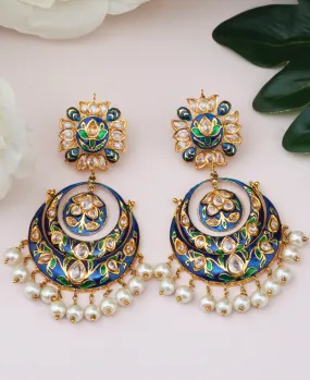 Green & Blue Traditional Meenakari Earrings