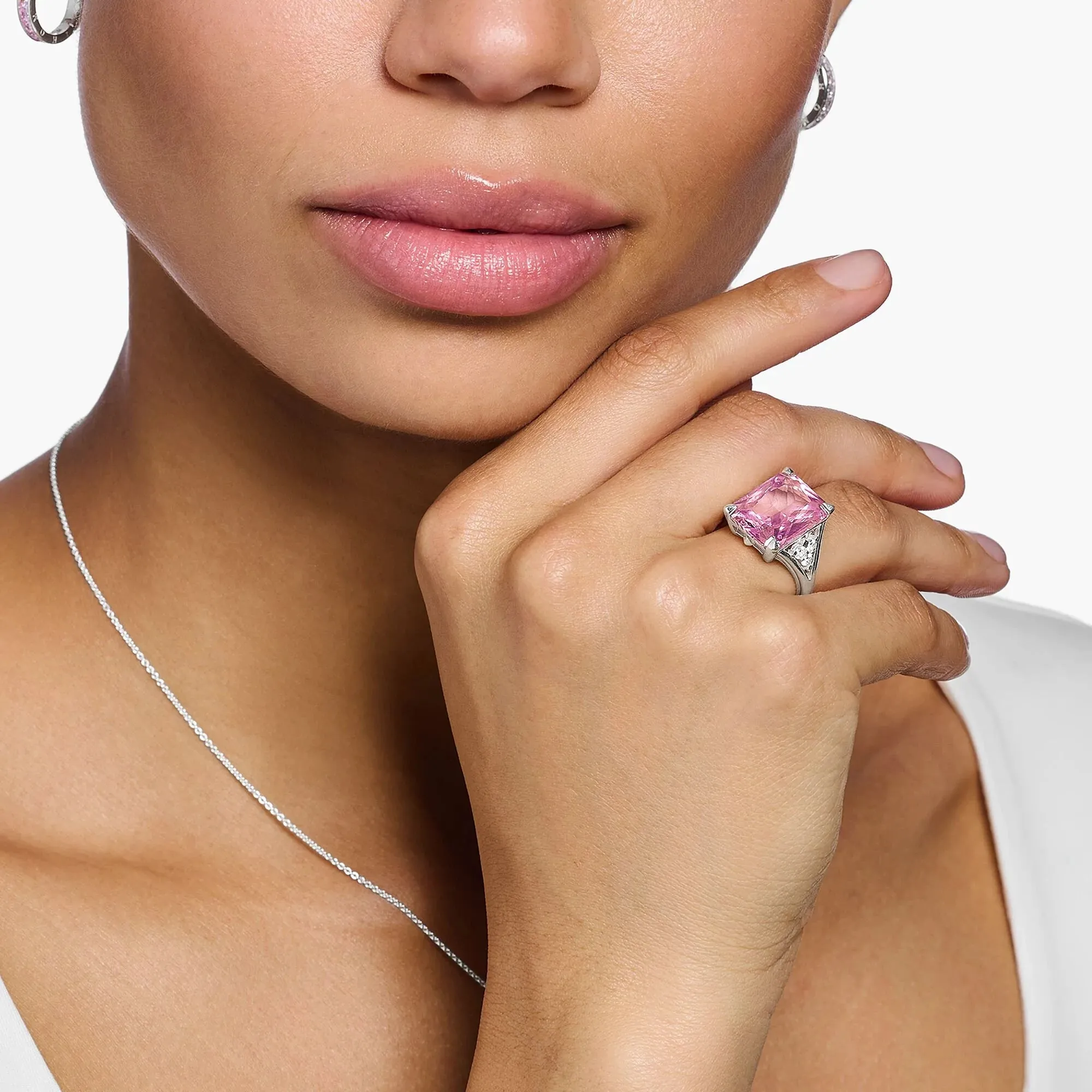 Heritage Pink Stone Silver Ring