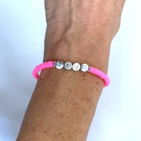 Herzlein® NEON-Armbändchen "LOVE" in Pink