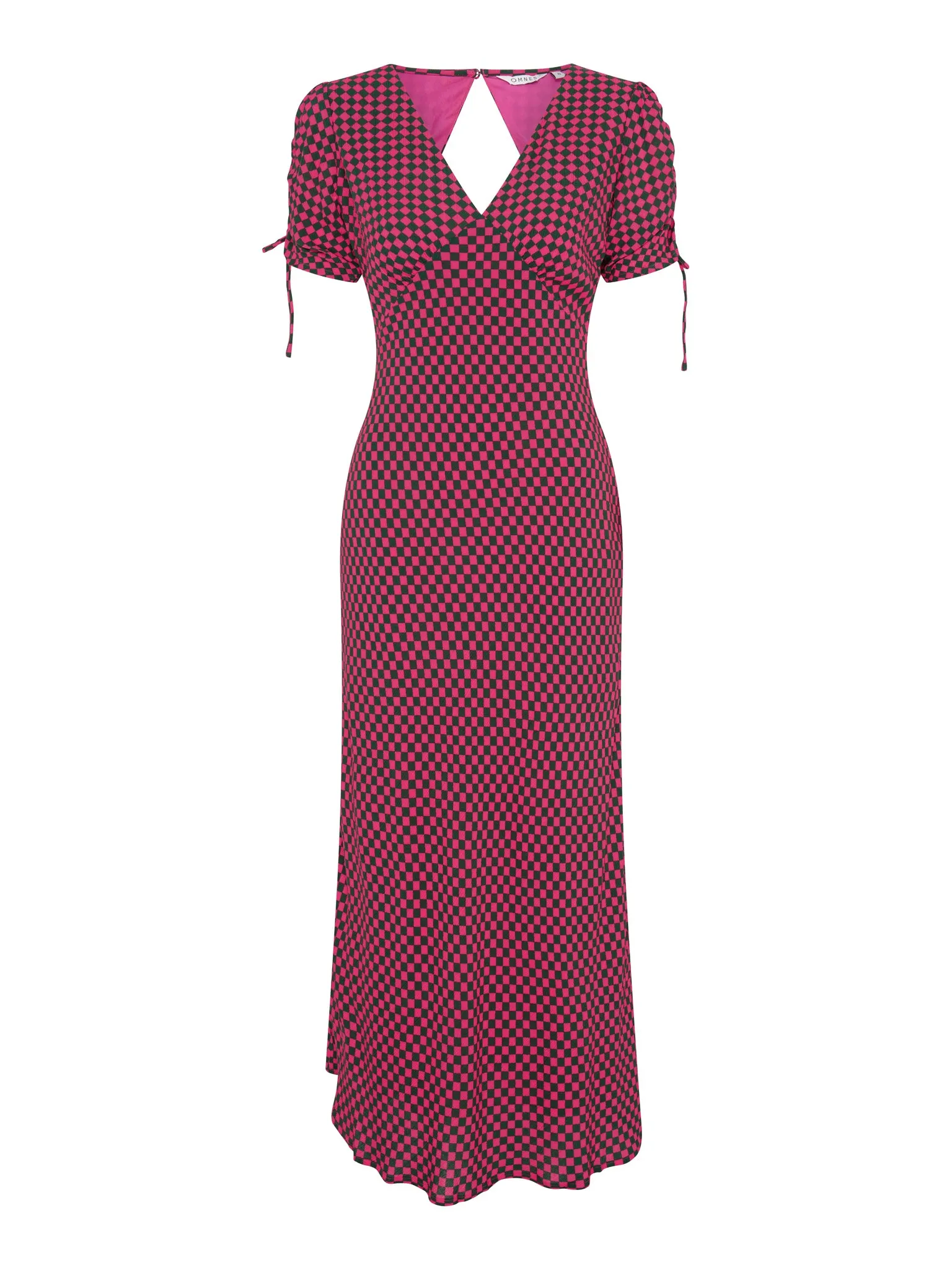 Jemima Checkerboard Print Midi Dress