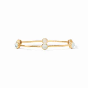 Julie Vos Milano Luxe Bangle Gold, Aquamarine Blue