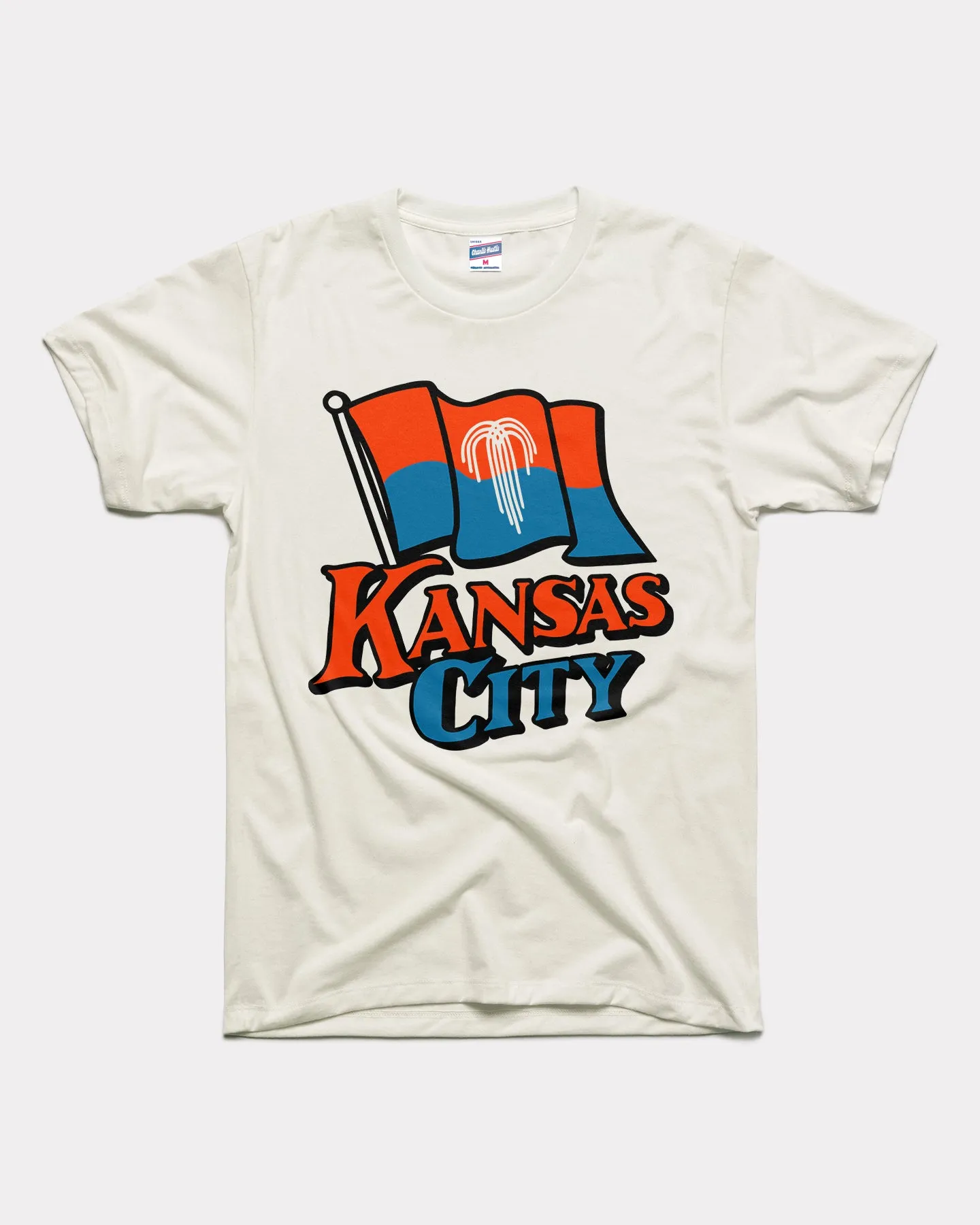 KCMO Flag Vintage White T-Shirt