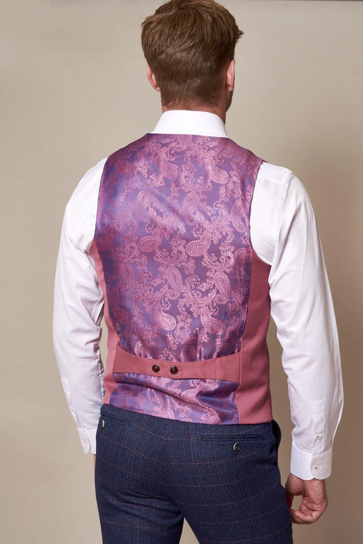 KELLY - Pink Double Breasted Waistcoat