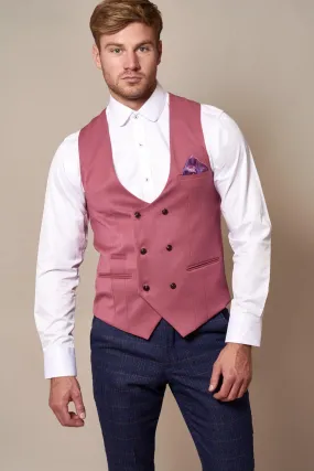 KELLY - Pink Double Breasted Waistcoat