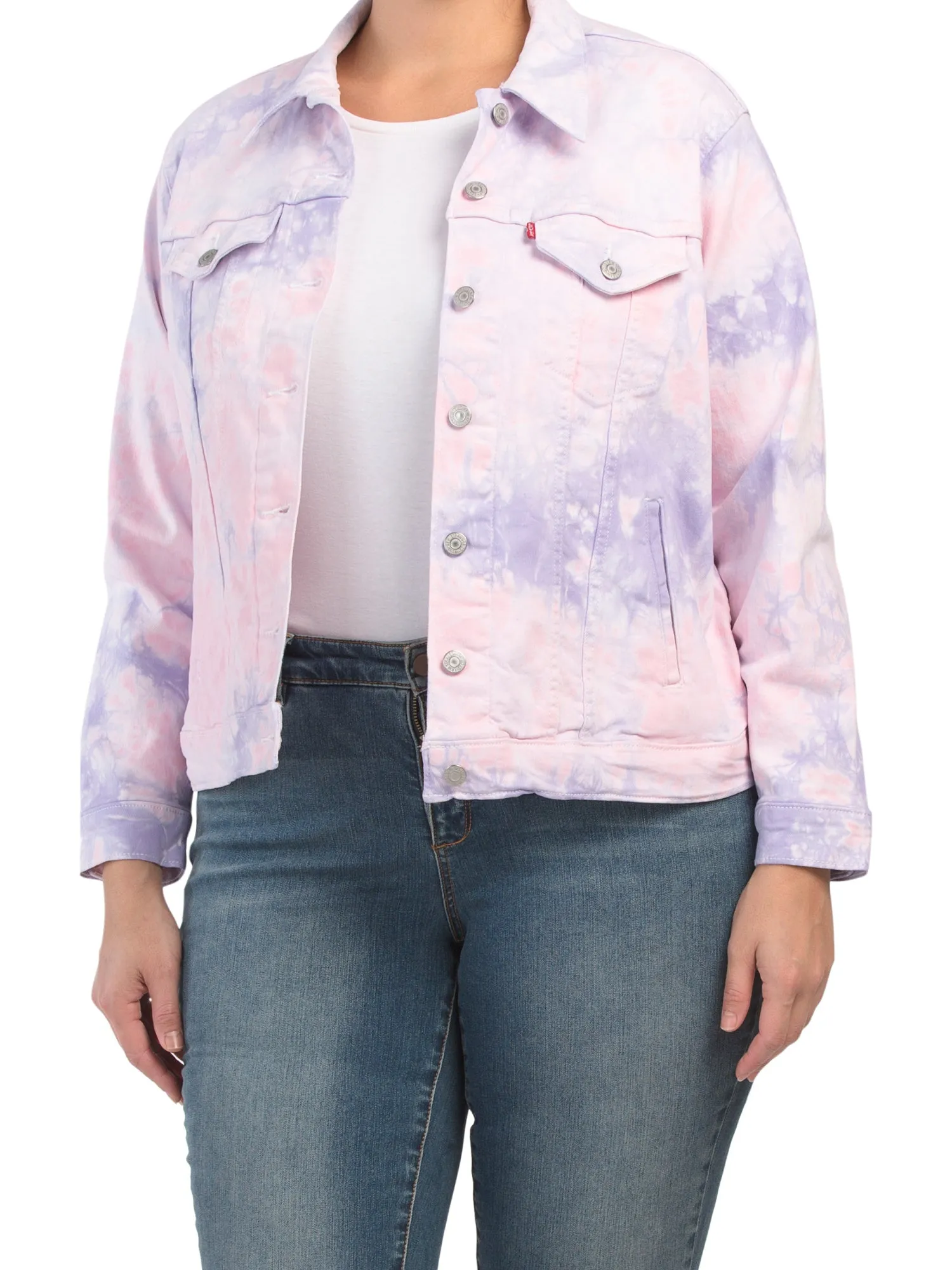 Levi's® Plus Ex-boyfriend Trucker Jacket - Tie Dye