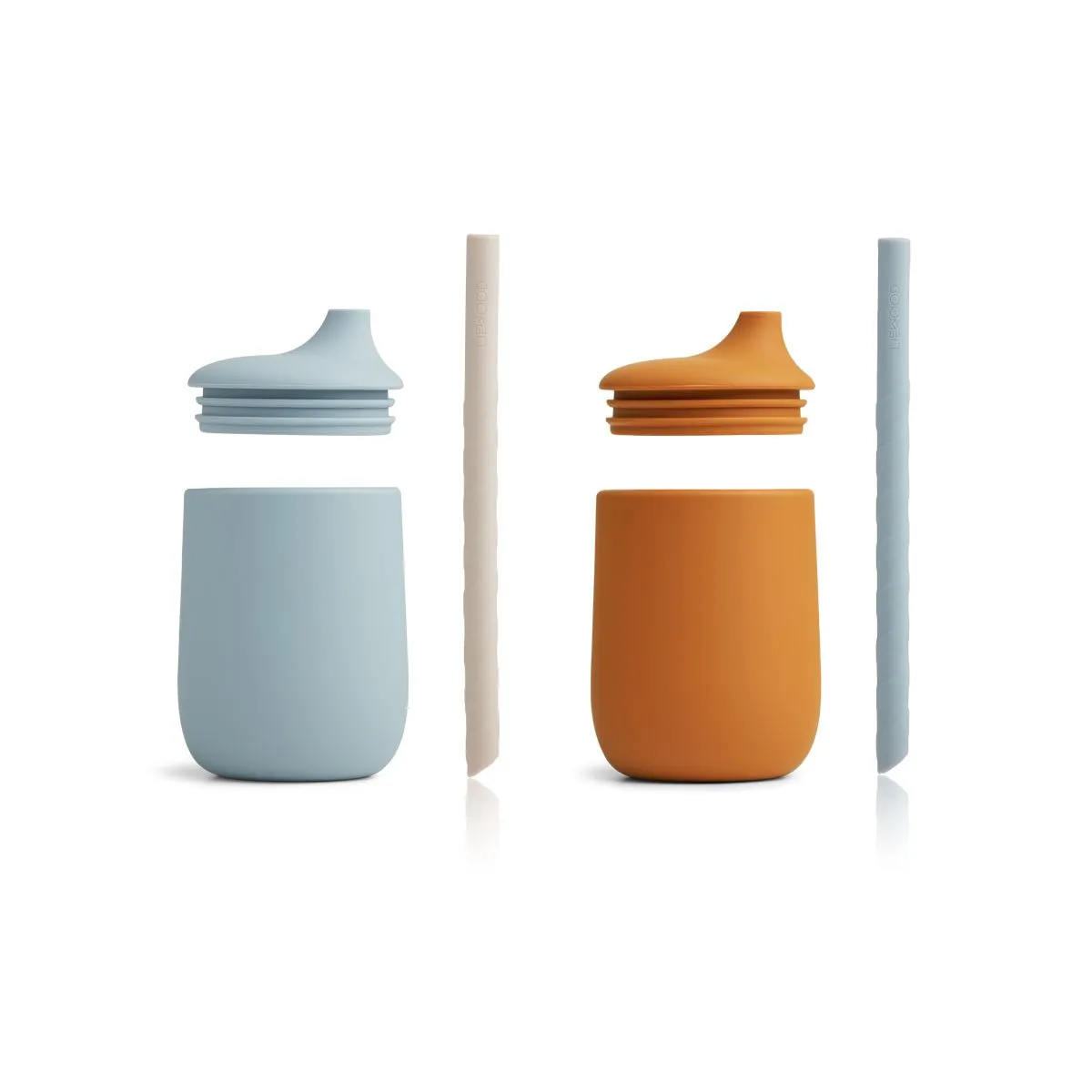 Liewood Ellis Sippy Cup 2 Pack - Mustard/Sea Blue Mix