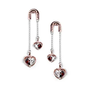 Love Song Long Earrings [Red gems]