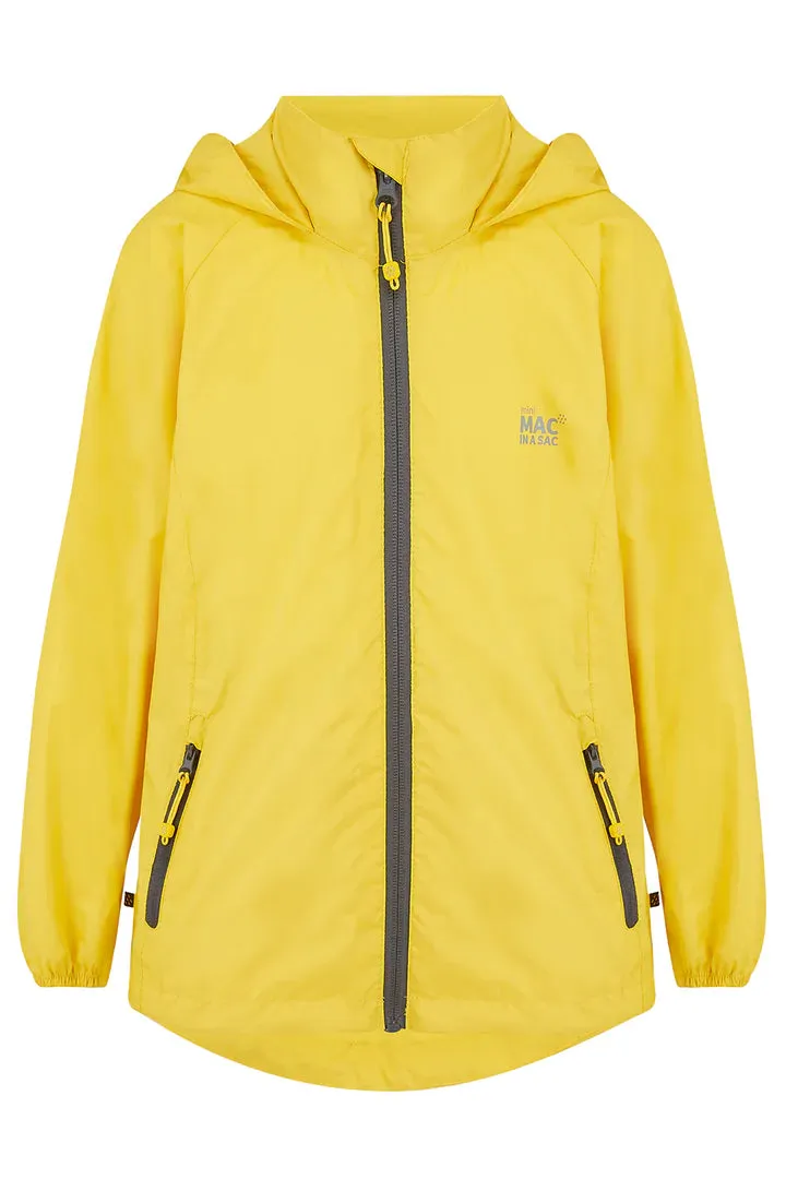 Mac In A Sac Kids Origin 2 Waterproof Jacket (Yellow)(Ages 2-13)