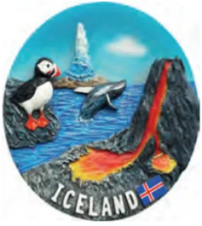 Magnet Round ICELAND/puffin