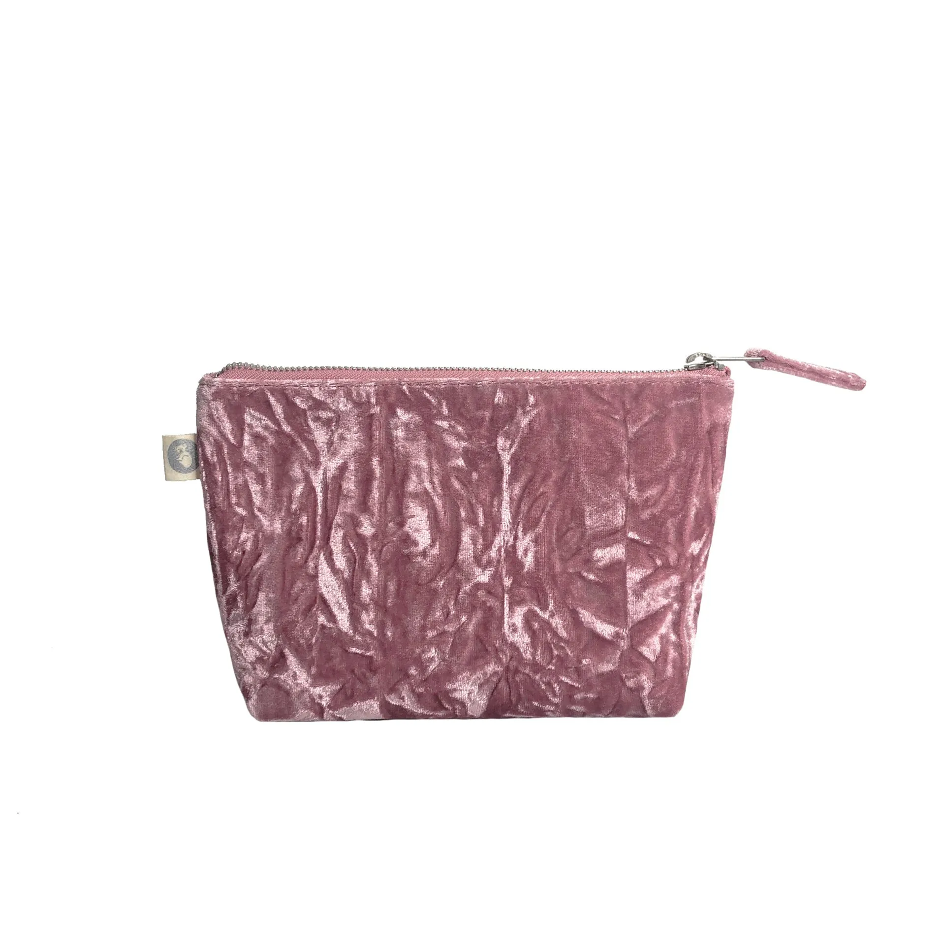 Makeup Bag: Petal Pink Crushed Velvet