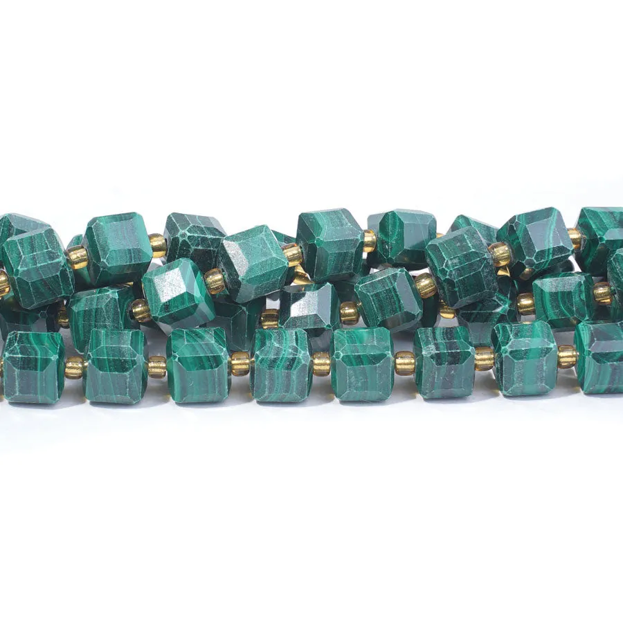 Malachite 7mm Cube Table Cut A Grade - 15-16 Inch