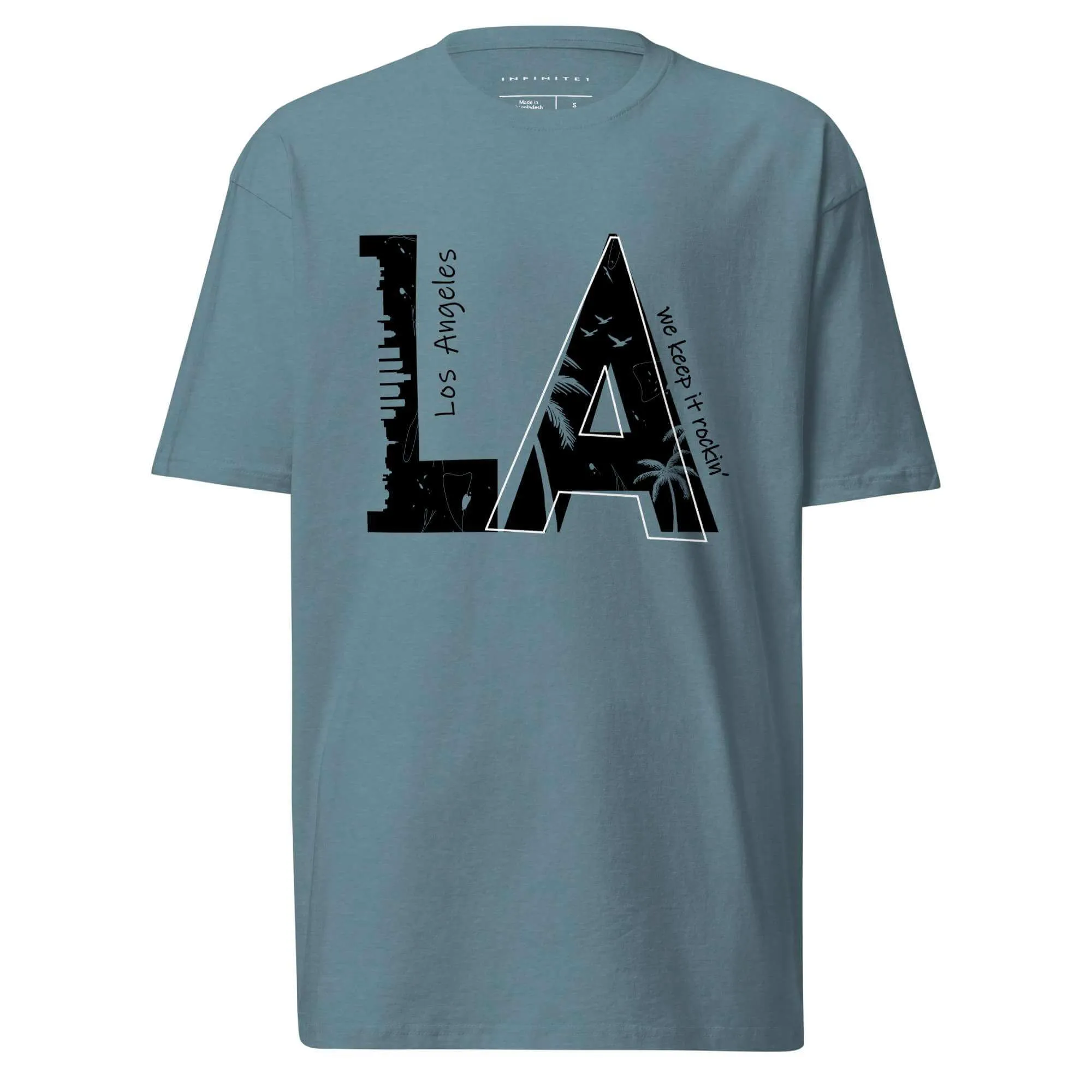 Men's Agave Blue City Culture Theme Graphic Tee