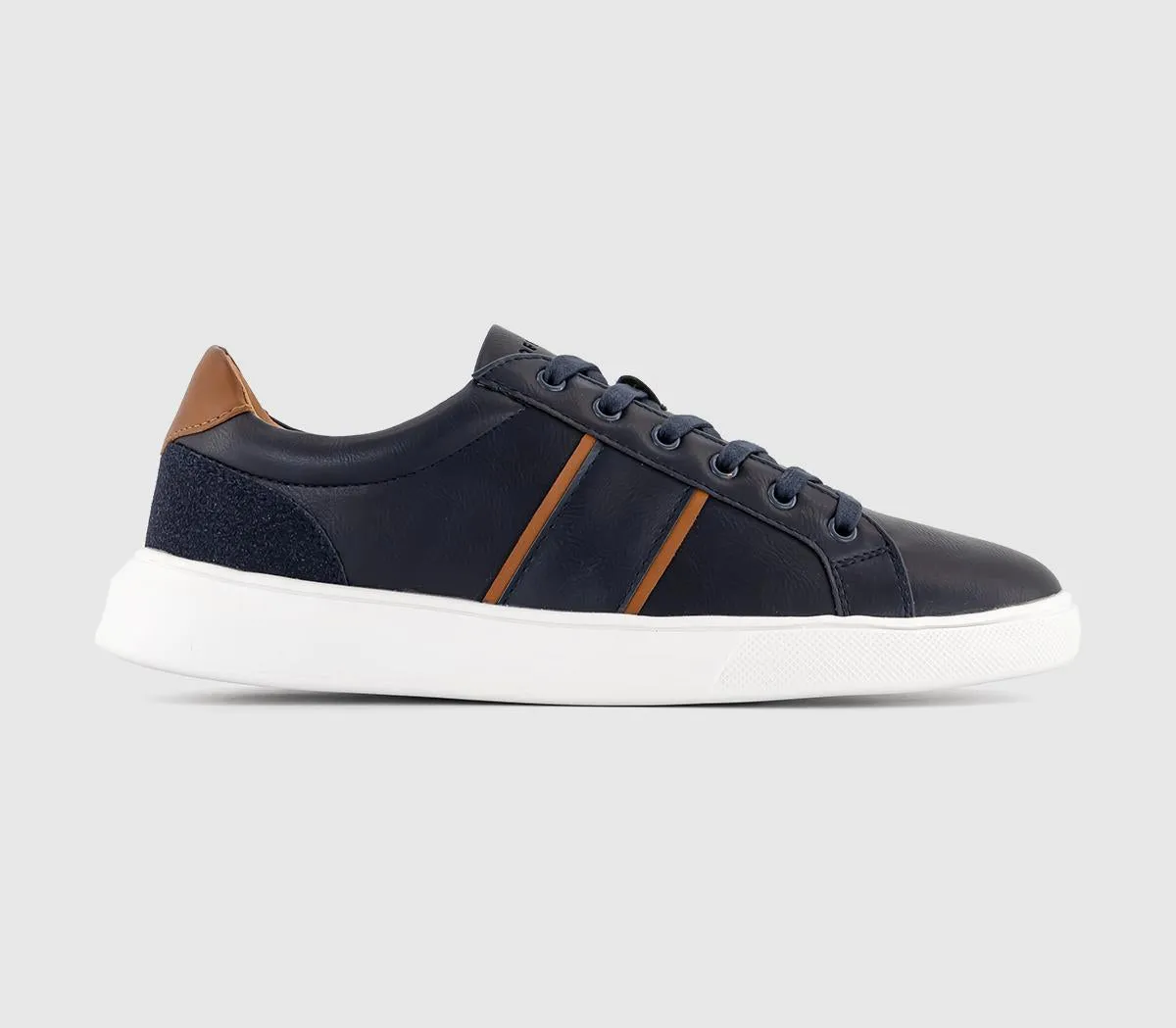 Mens Office Cade Side Stripe Trainers Navy