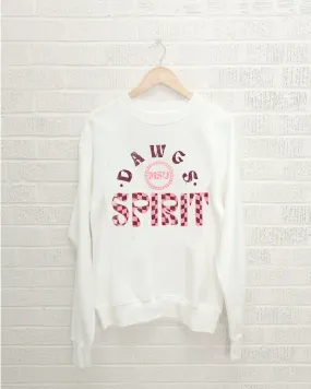 Mississippi State Bulldogs Spirit White Thrifted Sweatshirt