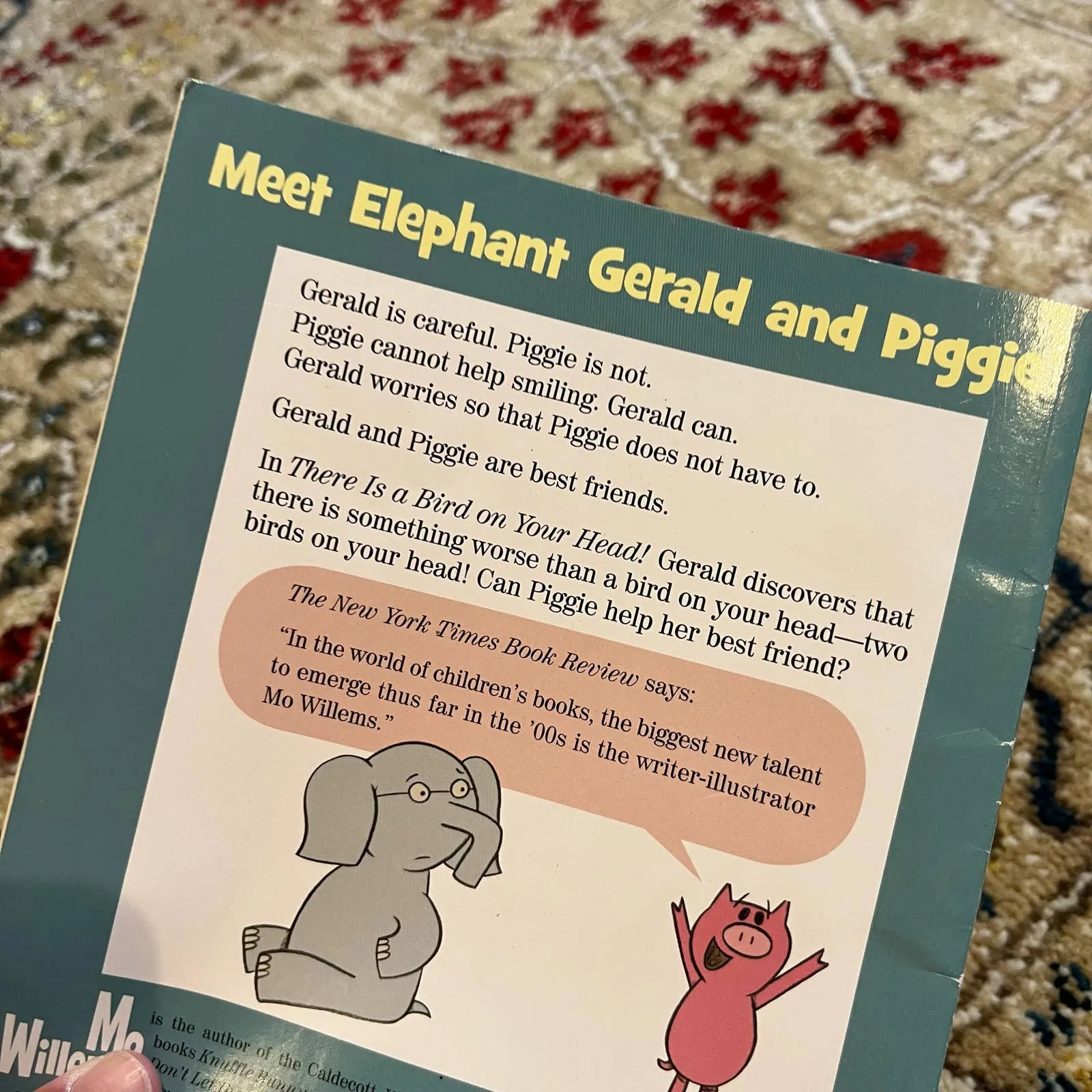 Mo Willems Elephant & Piggie Book There Is a Bird on Your Head!