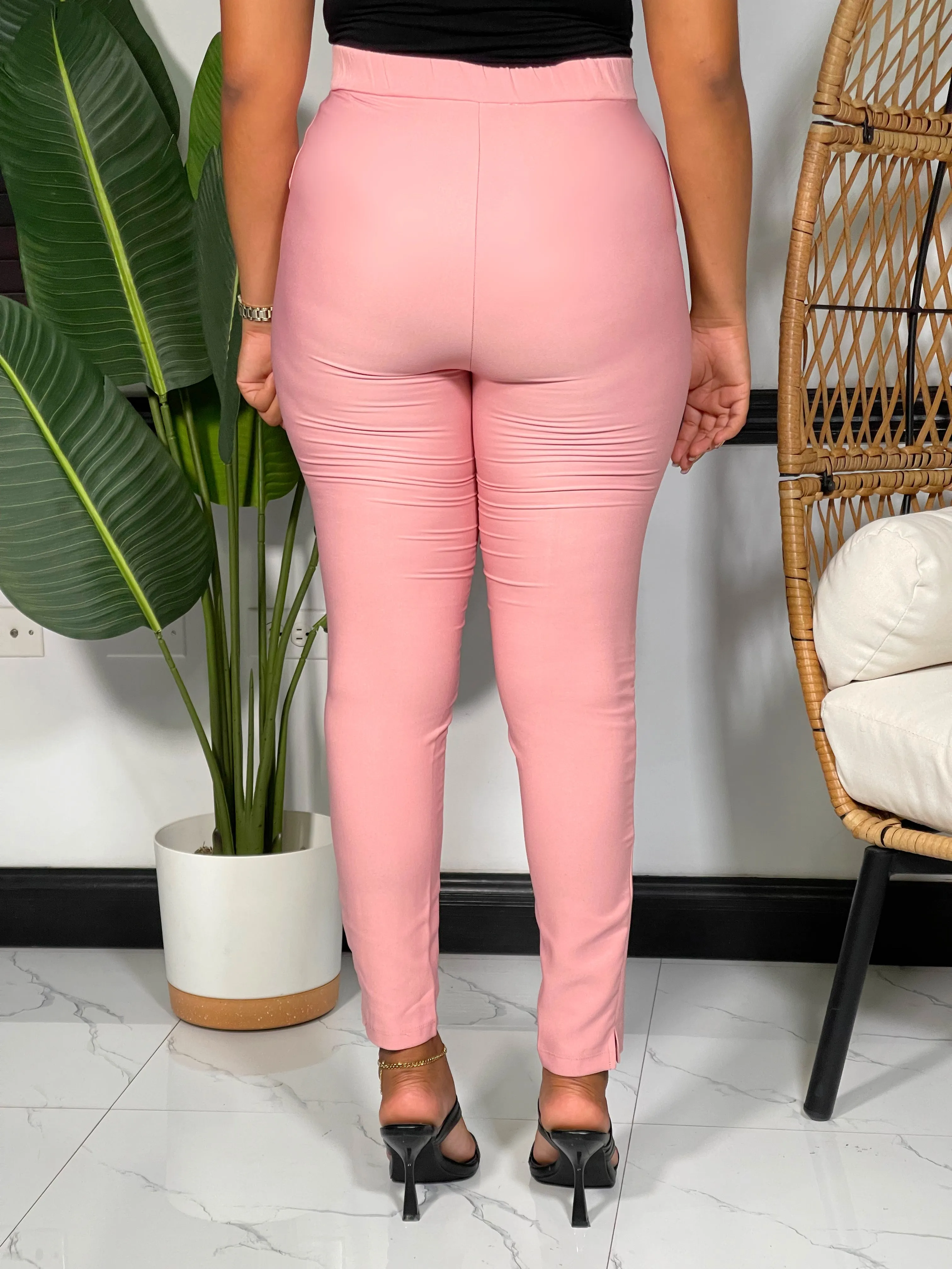 Nina Tailored Pants-Dusty Pink