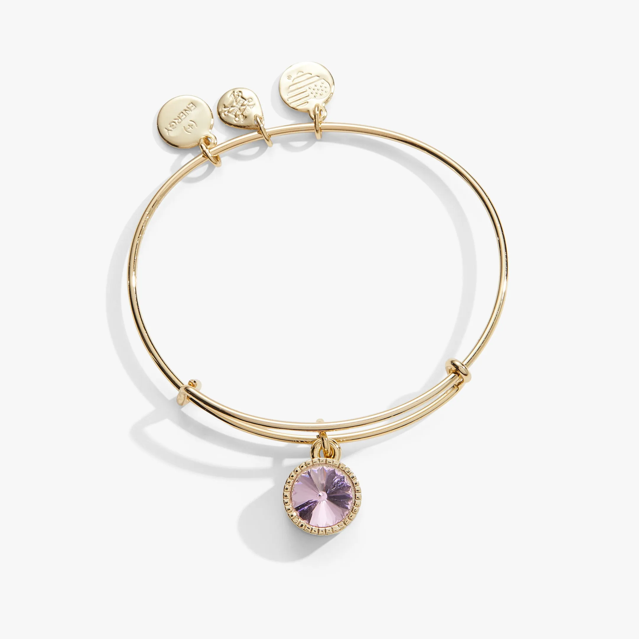 October Birthstone Charm Bangle, Rose