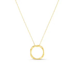 Open Circle Mid Length Necklace - Gold