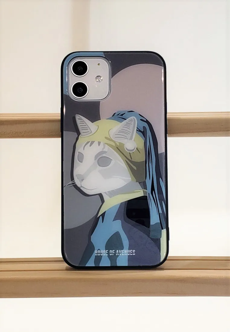 Original Design Phone Case - Cat with a Pearl Earring - Style E