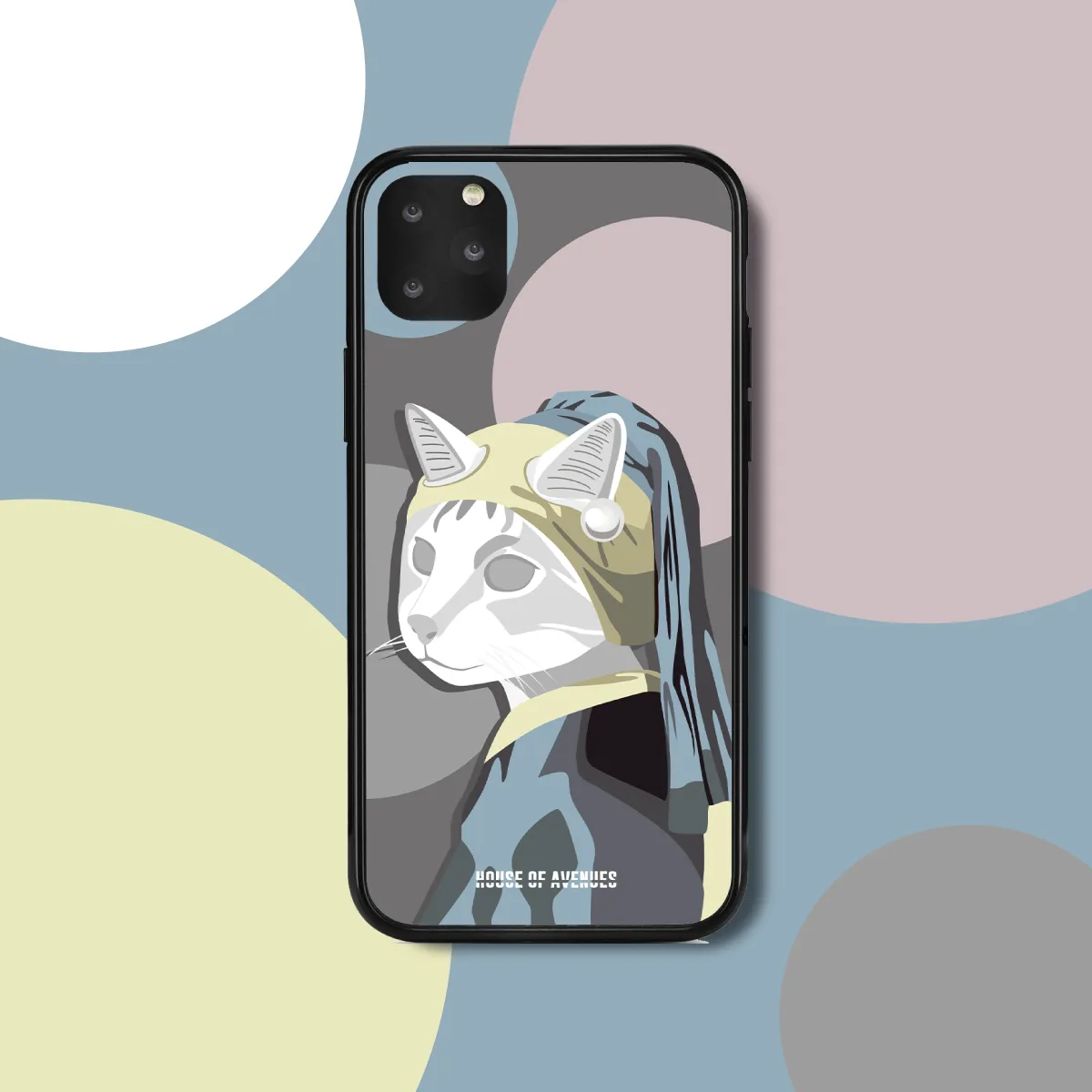 Original Design Phone Case - Cat with a Pearl Earring - Style E