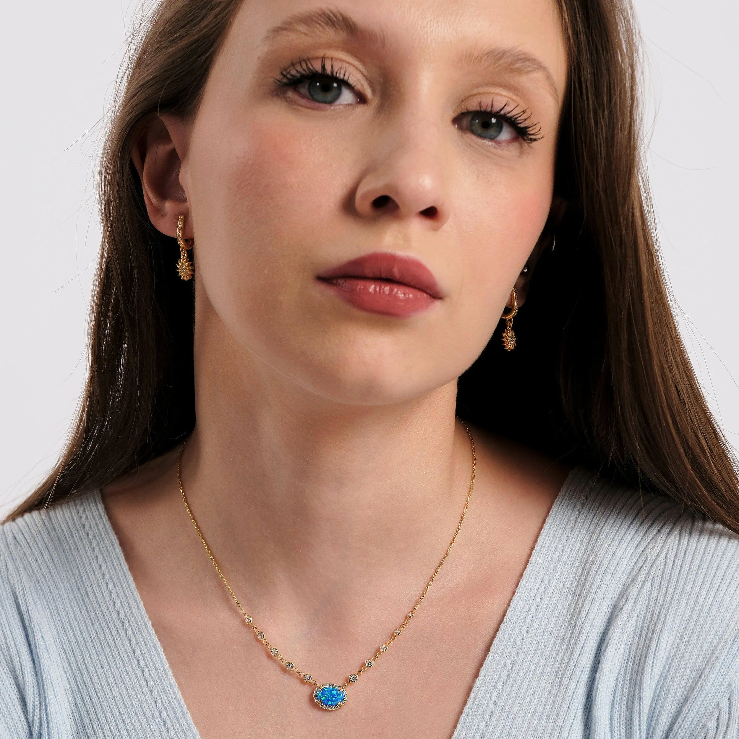 Oval Opal Necklace | 18K Gold Vermeil