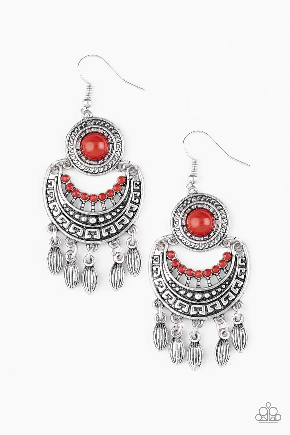 Paparazzi Earring ~ Mantra to Mantra - Red