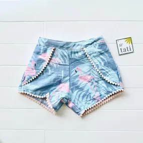 Pompom Shorts in Flamingo Summer Pink Pompom