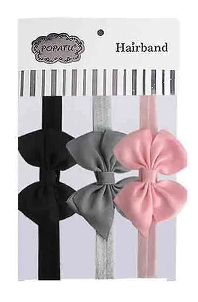 Popatu Baby Girls 3-Piece Elastic Headband Set