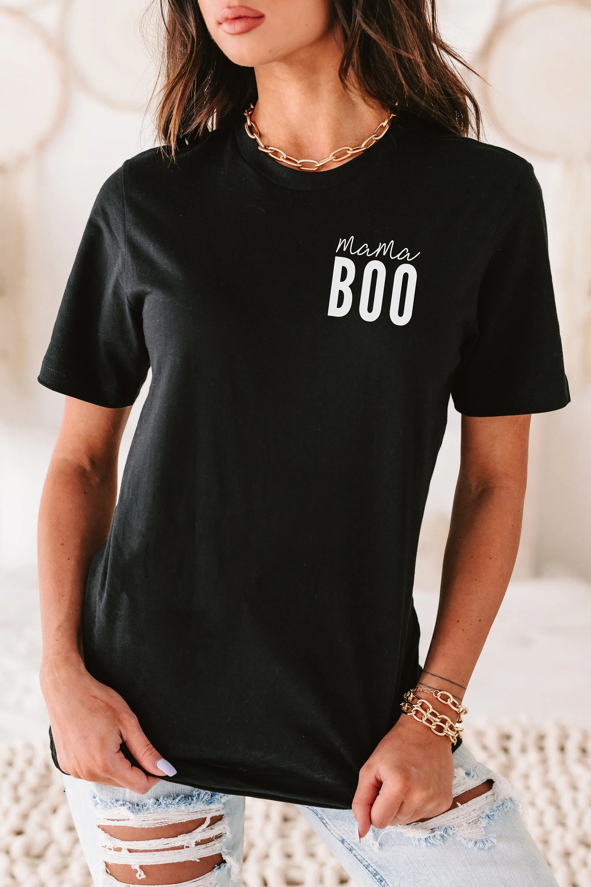 "Mama Boo" Graphic T-Shirt (Black) - Print on Demand