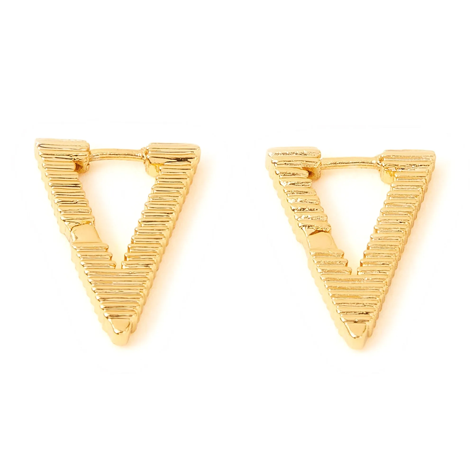 Real Gold-Plated Triangle Hoop Earrings