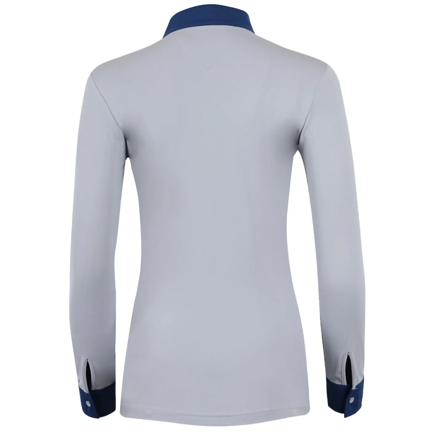 Roxana - French Gray & Cadet Blue Long Sleeve Riding Shirt