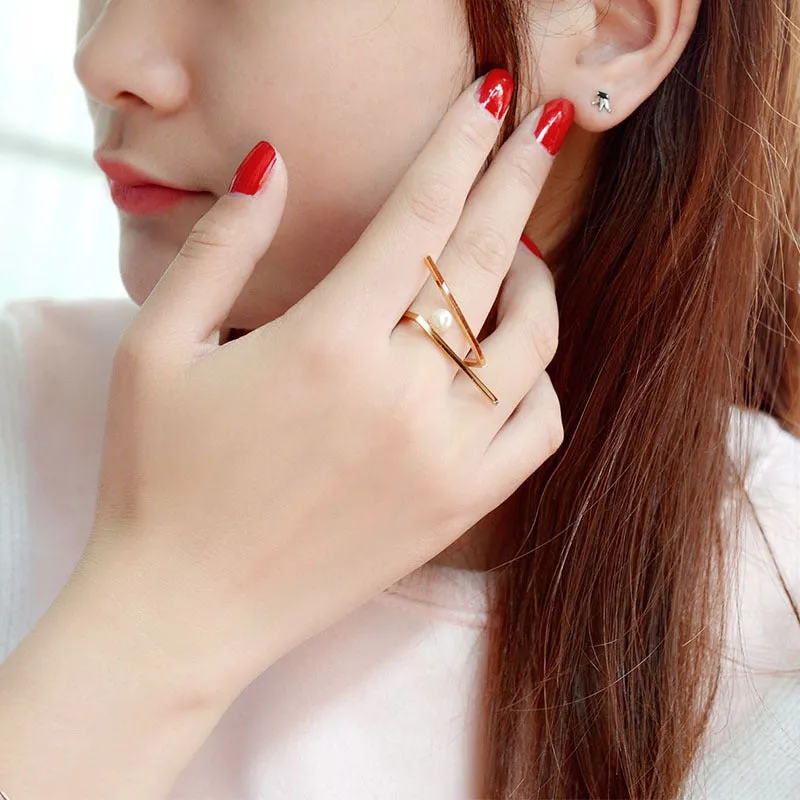 TANY - Geo Pearl Ring