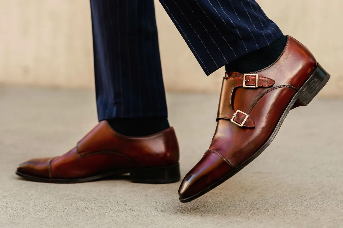 The Burton Double Monk Strap - Oxblood