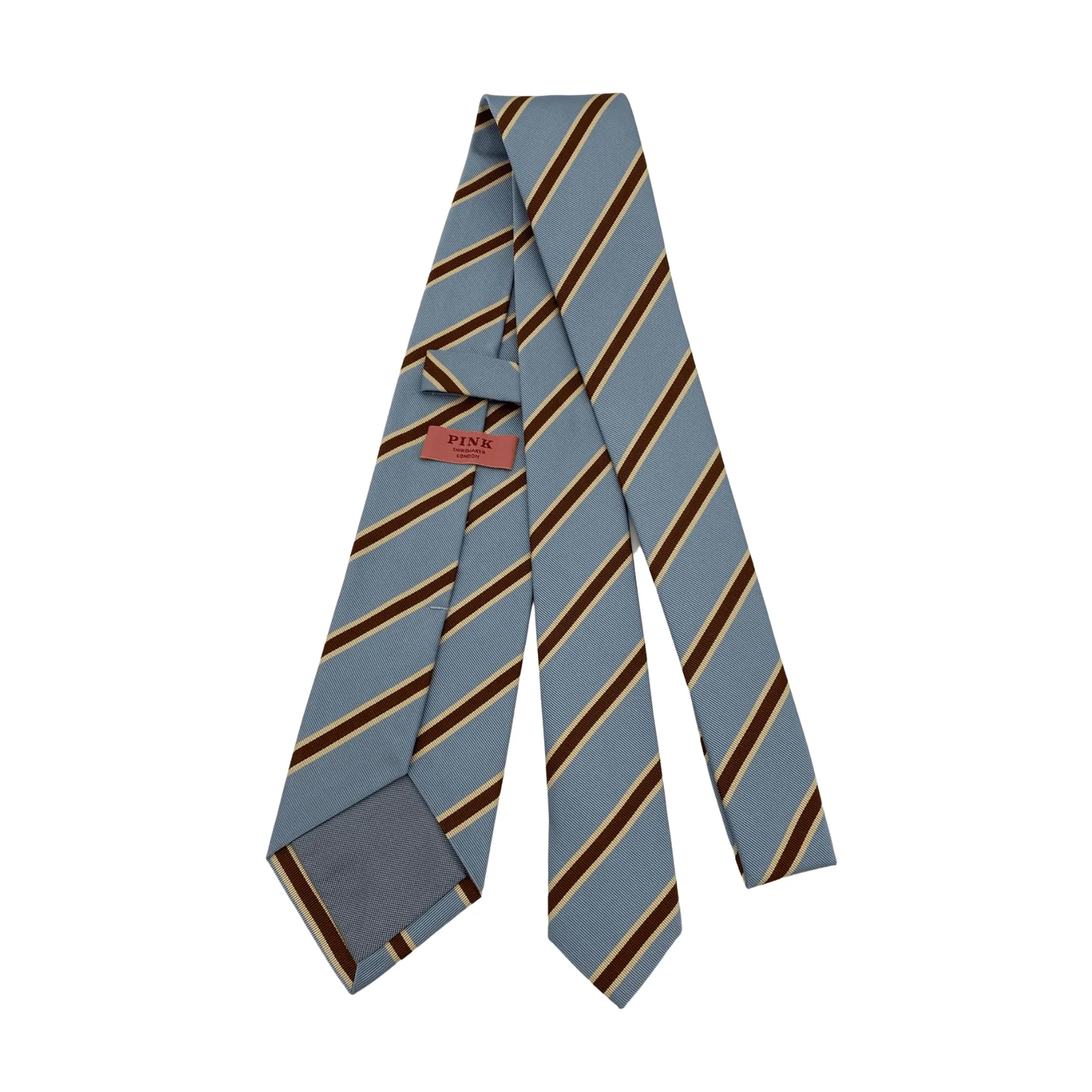 THOMAS PINK Repp Stripe Tie - Pale Blue New w/Tags