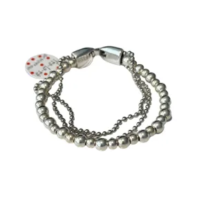 TRA-LA-RA UNISEX THREE LAYERED ZAMAK BEADS BRACELET