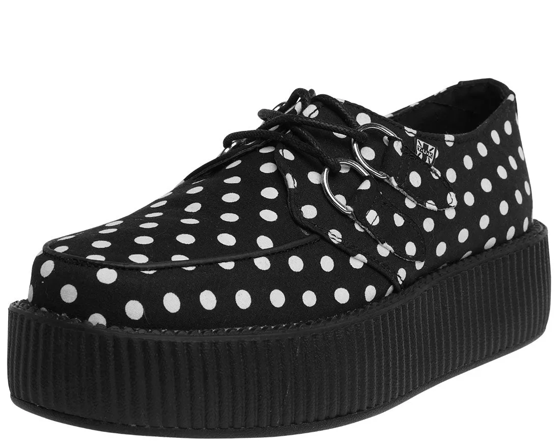 T.U.K Black White Polka Dot Viva Mondo Creeper