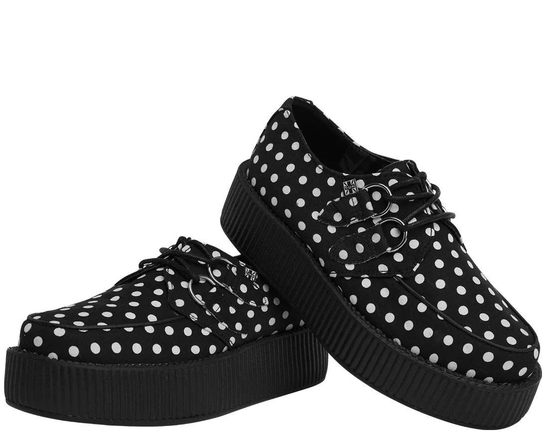 T.U.K Black White Polka Dot Viva Mondo Creeper