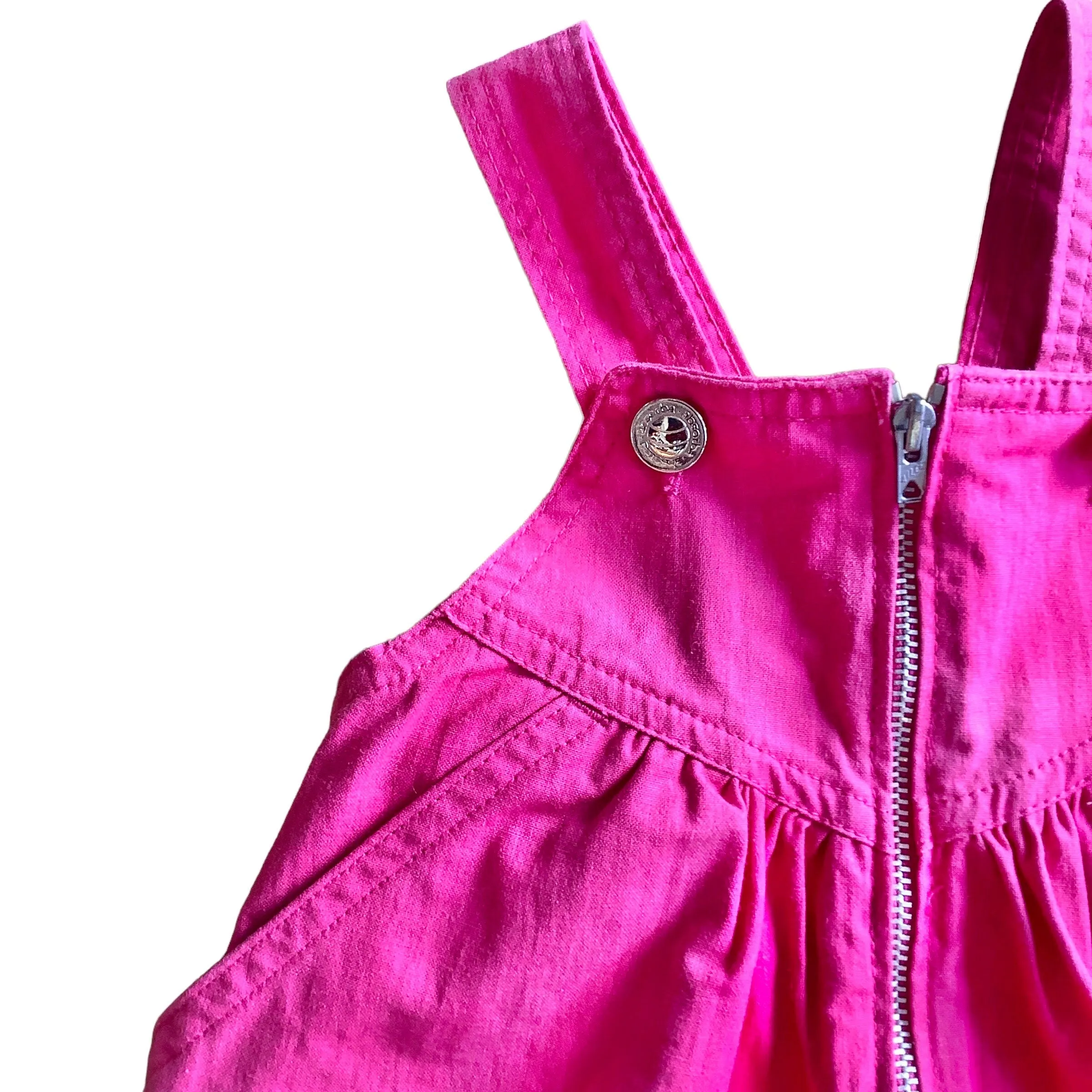 Vintage 1980s Neon Pink Dungarees  9-12 Months