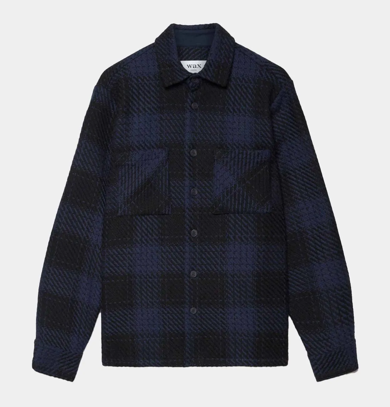 Wax London Whiting Overshirt in Black & Blue Beatnik