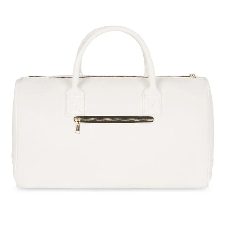 White Apollo 1 Faux Snakeskin Duffle Bag