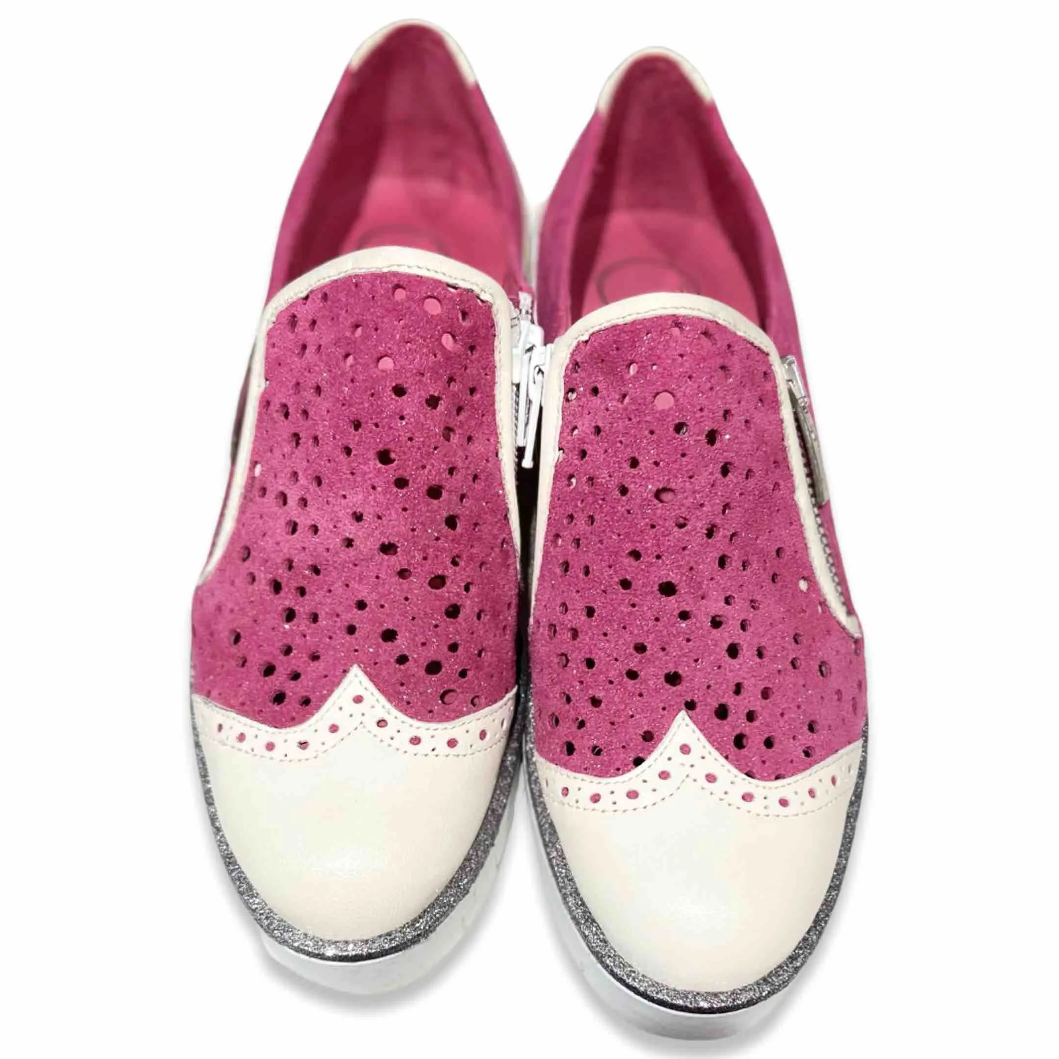 Zap - Pink/White slip on